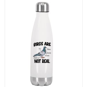 Birds Are Not Real Diagram Stainless Steel Insulated Water Bottle