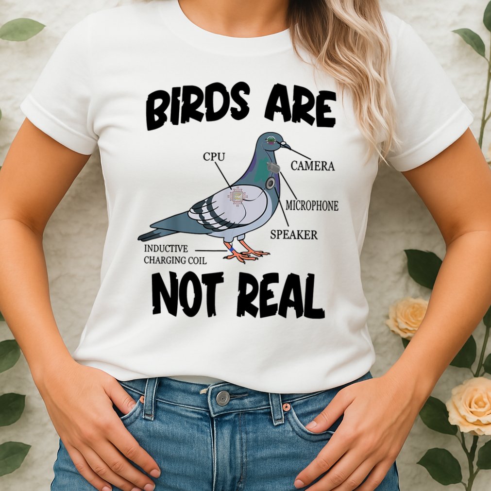 Birds Are Not Real Diagram Womens T-Shirt