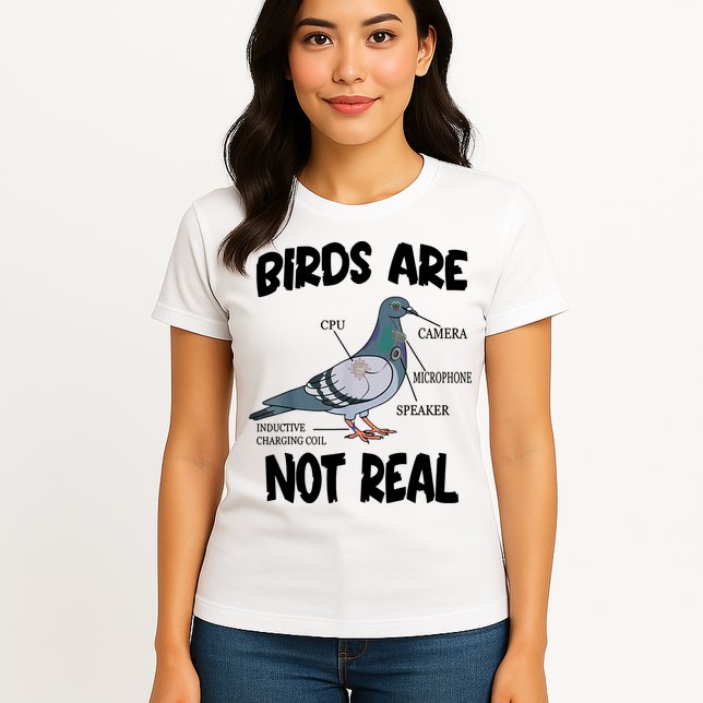Birds Are Not Real Diagram Womens T-Shirt