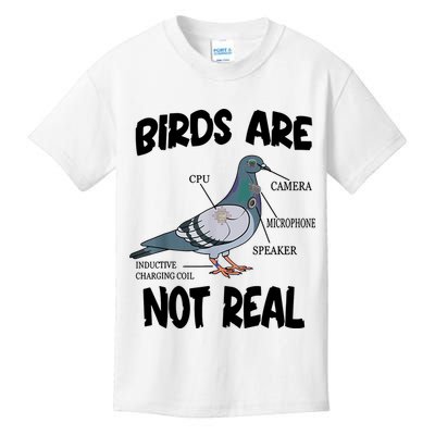 Birds Are Not Real Diagram Kids T-Shirt