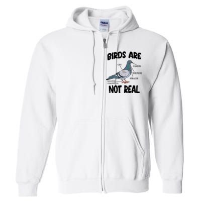 Birds Are Not Real Diagram Full Zip Hoodie