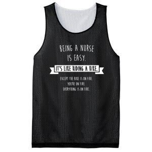 Being A Nurse Is Easy Funny Sarcastic Nursing Gift Mesh Reversible Basketball Jersey Tank