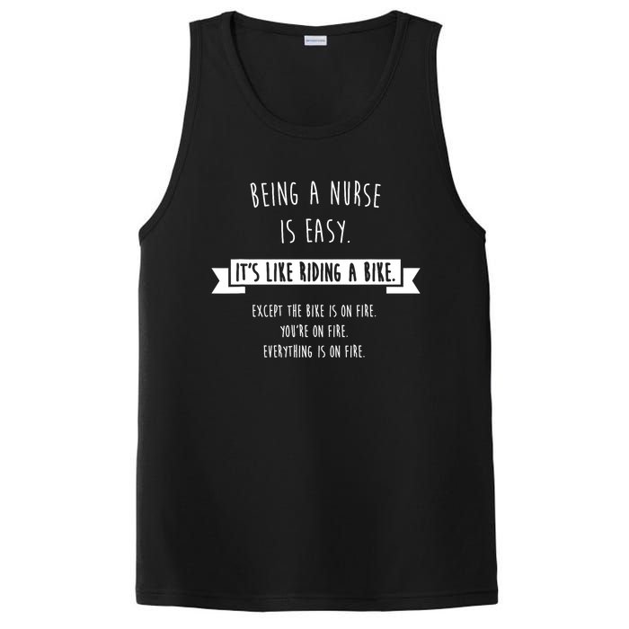 Being A Nurse Is Easy Funny Sarcastic Nursing Gift PosiCharge Competitor Tank