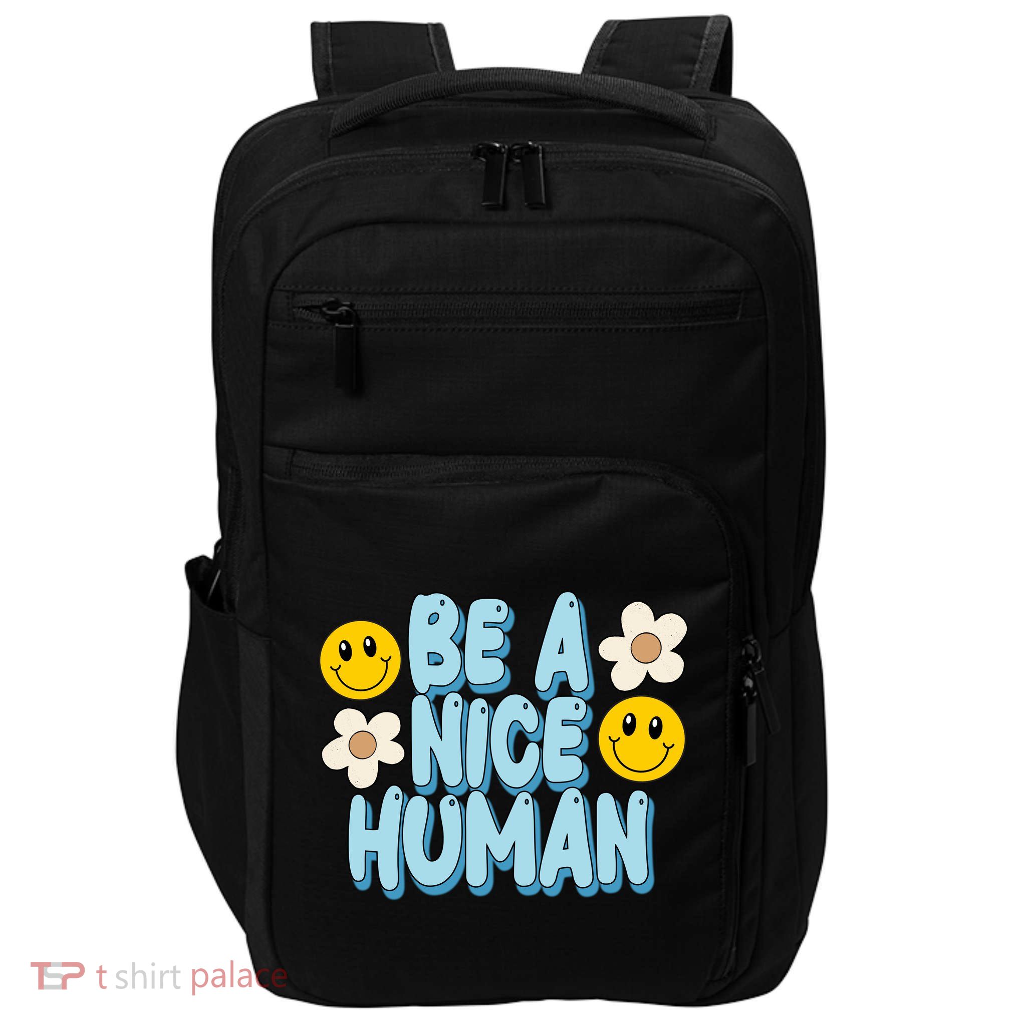 Be A Nice Human Cute Smile Retro Impact Tech Backpack