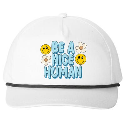 Be A Nice Human Cute Smile Retro Snapback Five-Panel Rope Hat