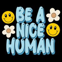 Be A Nice Human Cute Smile Retro 16 in Basic Backpack
