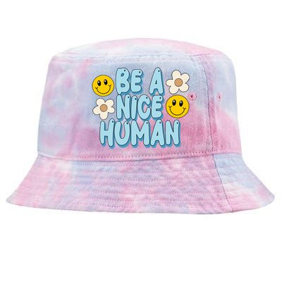 Be A Nice Human Cute Smile Retro Tie-Dyed Bucket Hat