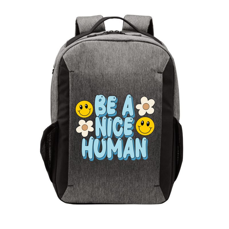 Be A Nice Human Cute Smile Retro Vector Backpack