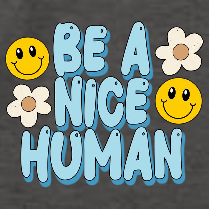 Be A Nice Human Cute Smile Retro Vector Backpack