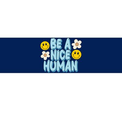 Be A Nice Human Cute Smile Retro Bumper Sticker