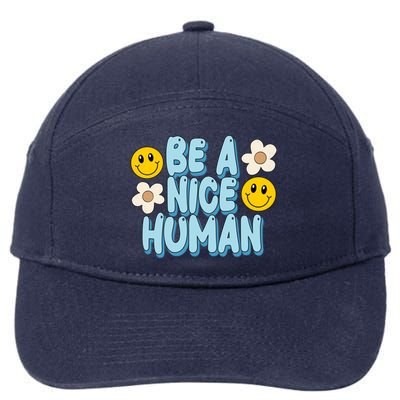 Be A Nice Human Cute Smile Retro 7-Panel Snapback Hat