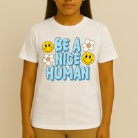 Be A Nice Human Cute Smile Retro T-Shirt