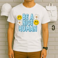Be A Nice Human Cute Smile Retro T-Shirt