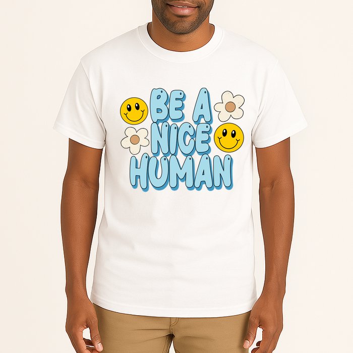 Be A Nice Human Cute Smile Retro Tall T-Shirt