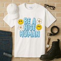 Be A Nice Human Cute Smile Retro Tall T-Shirt