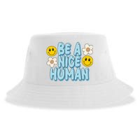 Be A Nice Human Cute Smile Retro Sustainable Bucket Hat