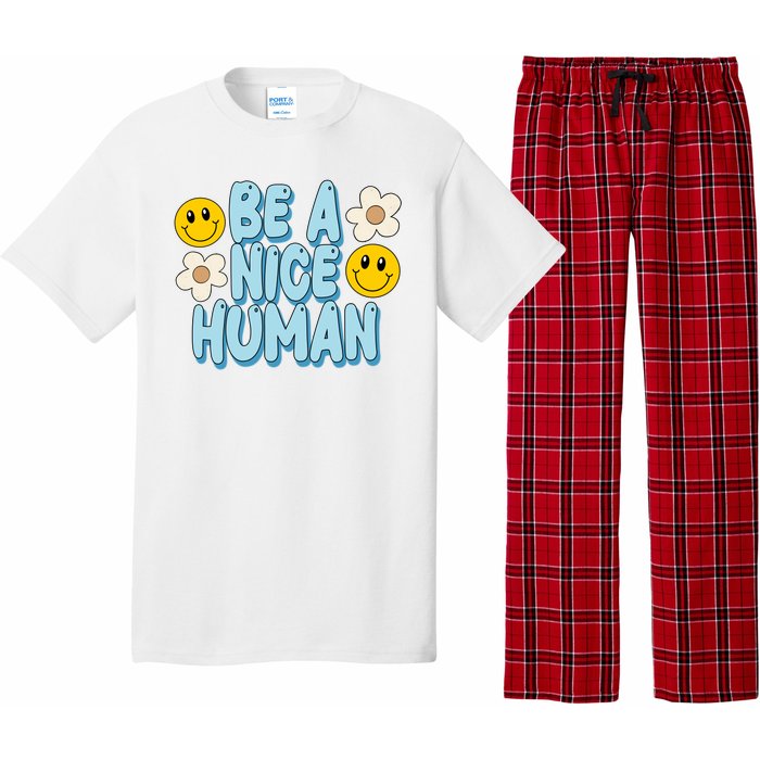 Be A Nice Human Cute Smile Retro Pajama Set