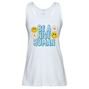 Be A Nice Human Cute Smile Retro Ladies Essential Flowy Tank