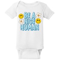 Be A Nice Human Cute Smile Retro Baby Bodysuit