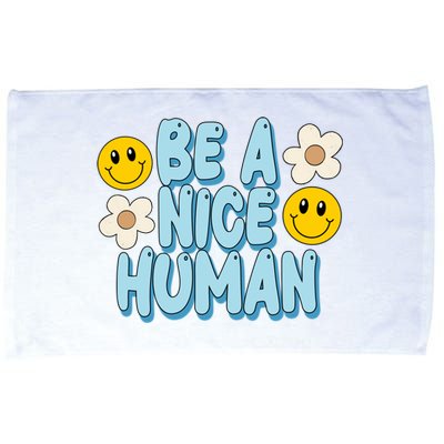 Be A Nice Human Cute Smile Retro Microfiber Hand Towel