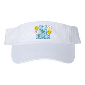 Be A Nice Human Cute Smile Retro Valucap Bio-Washed Visor