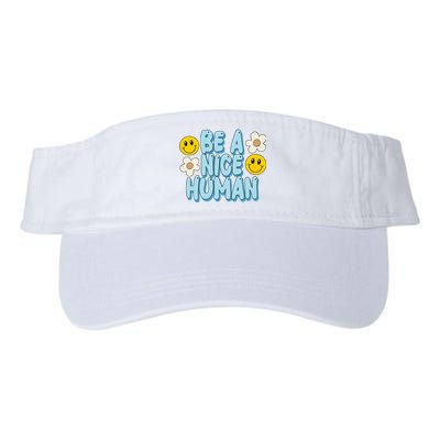 Be A Nice Human Cute Smile Retro Valucap Bio-Washed Visor