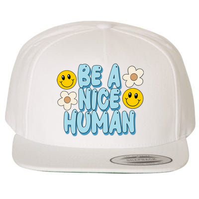 Be A Nice Human Cute Smile Retro Wool Snapback Cap