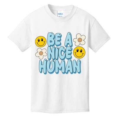 Be A Nice Human Cute Smile Retro Kids T-Shirt
