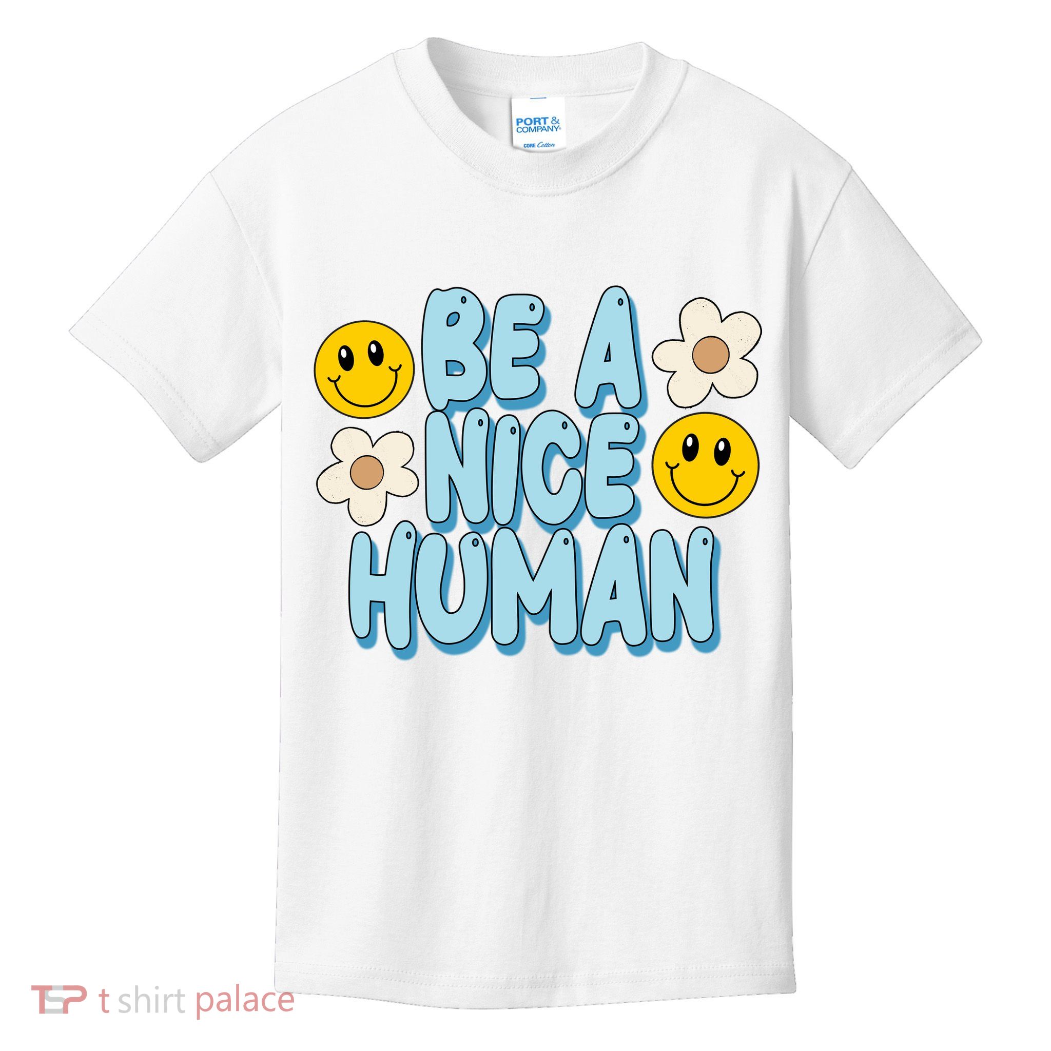 Be A Nice Human Cute Smile Retro Kids T-Shirt