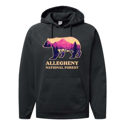 Bear Allegheny National Forest Pennsylvania Hiking Souvenirs Performance Fleece Hoodie