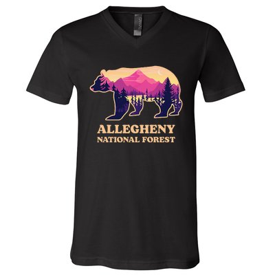 Bear Allegheny National Forest Pennsylvania Hiking Souvenirs V-Neck T-Shirt