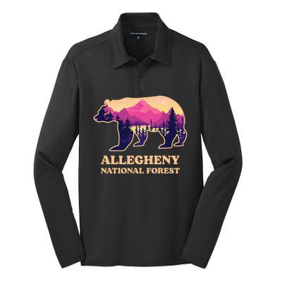 Bear Allegheny National Forest Pennsylvania Hiking Souvenirs Silk Touch Performance Long Sleeve Polo