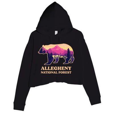 Bear Allegheny National Forest Pennsylvania Hiking Souvenirs Crop Fleece Hoodie