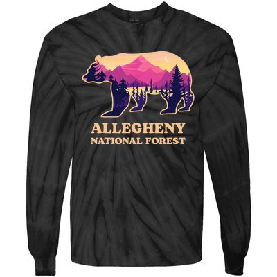 Bear Allegheny National Forest Pennsylvania Hiking Souvenirs Tie-Dye Long Sleeve Shirt