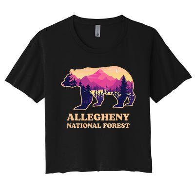 Bear Allegheny National Forest Pennsylvania Hiking Souvenirs Women's Crop Top Tee