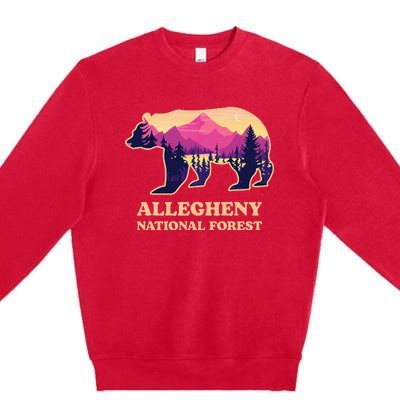 Bear Allegheny National Forest Pennsylvania Hiking Souvenirs Premium Crewneck Sweatshirt