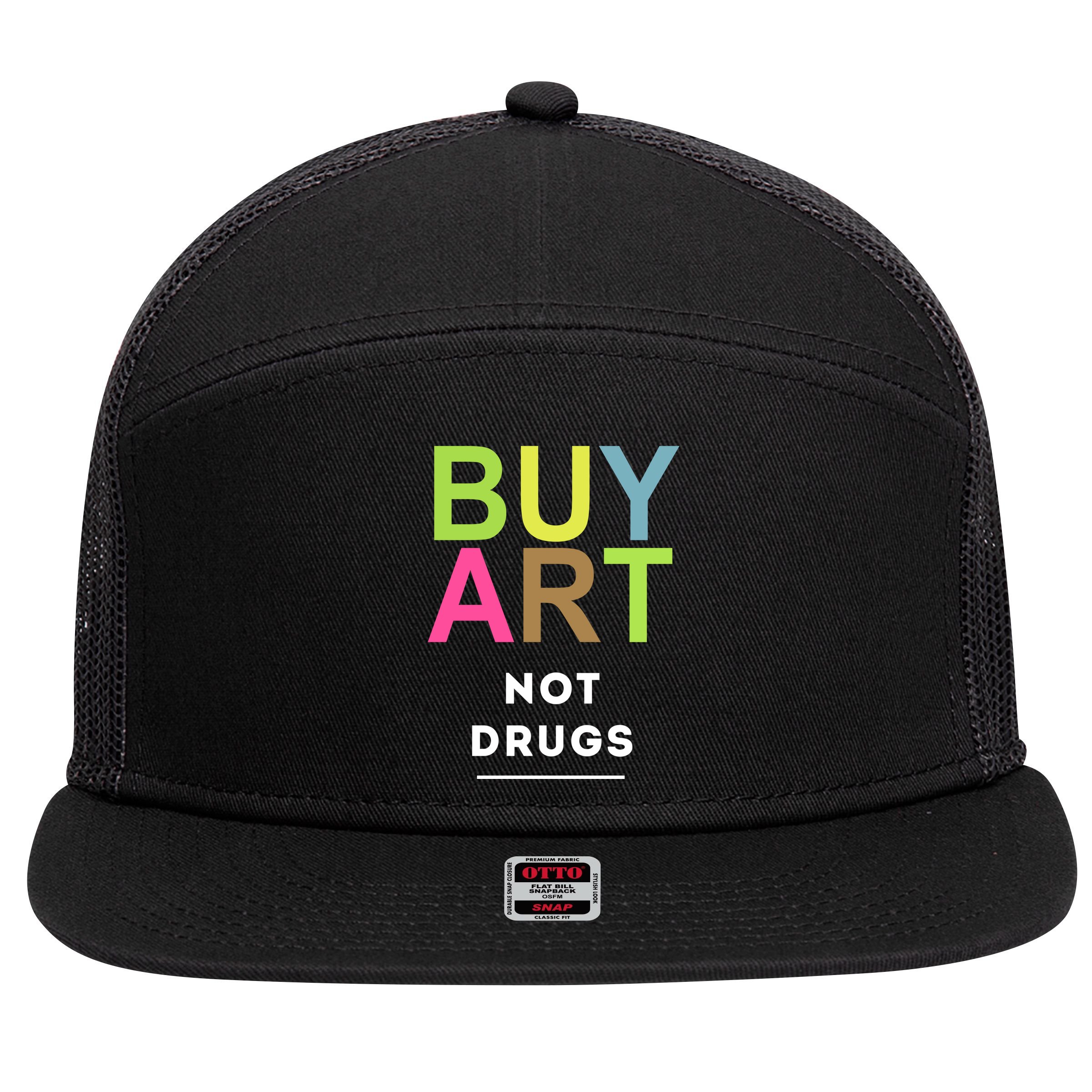 Buy Art Not Drugs 7 Panel Mesh Trucker Snapback Hat