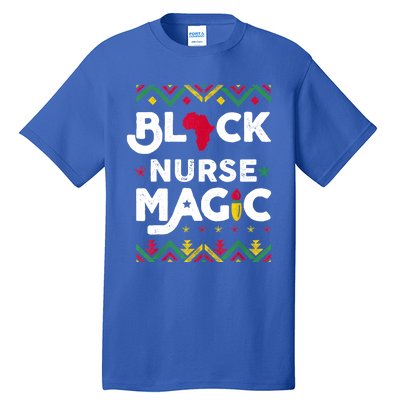 Black Afro Nurse Magic Black History Month Nurse Scrubs Top Gift Tall T-Shirt