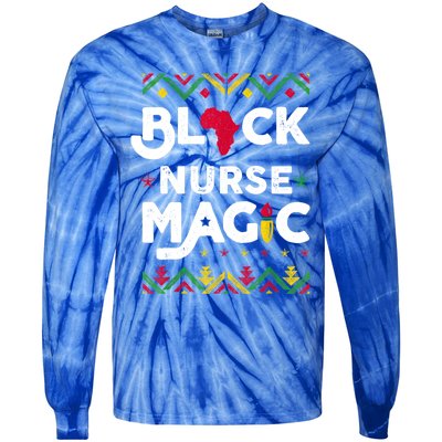 Black Afro Nurse Magic Black History Month Nurse Scrubs Top Gift Tie-Dye Long Sleeve Shirt