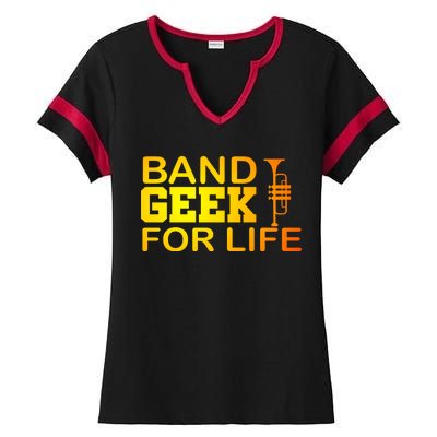 Band Geek For Life Ladies Halftime Notch Neck Tee