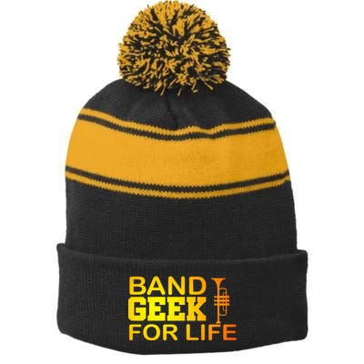 Band Geek For Life Stripe Pom Pom Beanie