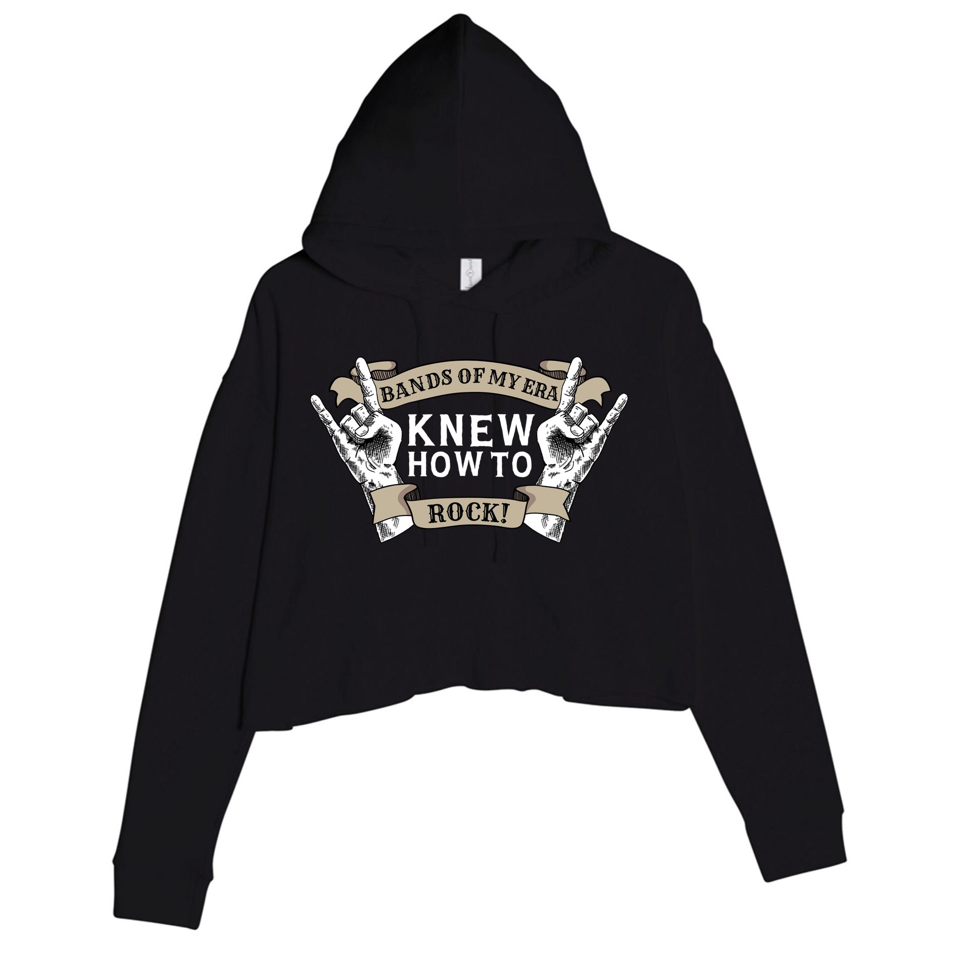 Bands Of My Era Knew How To Rock Crop Fleece Hoodie