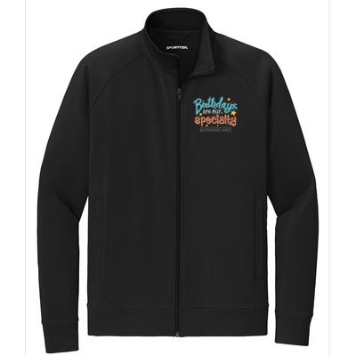 Birthdays Are Our Specialty Mother Nurse L And D Nursing Gift Stretch Full-Zip Cadet Jacket