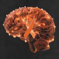 Brain Art Orange Ribbon Multiple Sclerosis Awareness Gift Cool Comfort Performance Bucket Hat