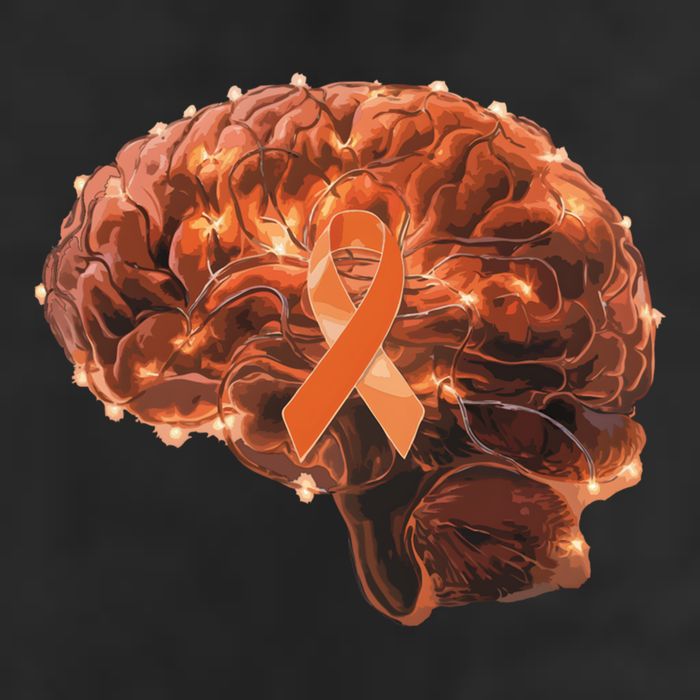 Brain Art Orange Ribbon Multiple Sclerosis Awareness Gift Cool Comfort Performance Bucket Hat