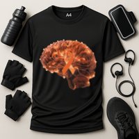 Brain Art Orange Ribbon Multiple Sclerosis Awareness Gift Cooling Performance Crew T-Shirt