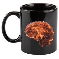 Brain Art Orange Ribbon Multiple Sclerosis Awareness Gift 11oz C Handle Ceramic Mug