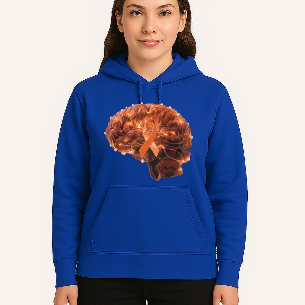 Brain Art Orange Ribbon Multiple Sclerosis Awareness Gift Hoodie