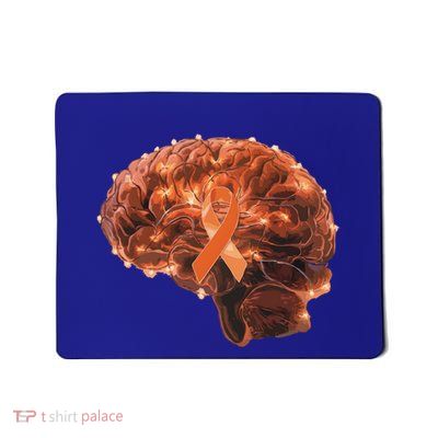 Brain Art Orange Ribbon Multiple Sclerosis Awareness Gift Mousepad