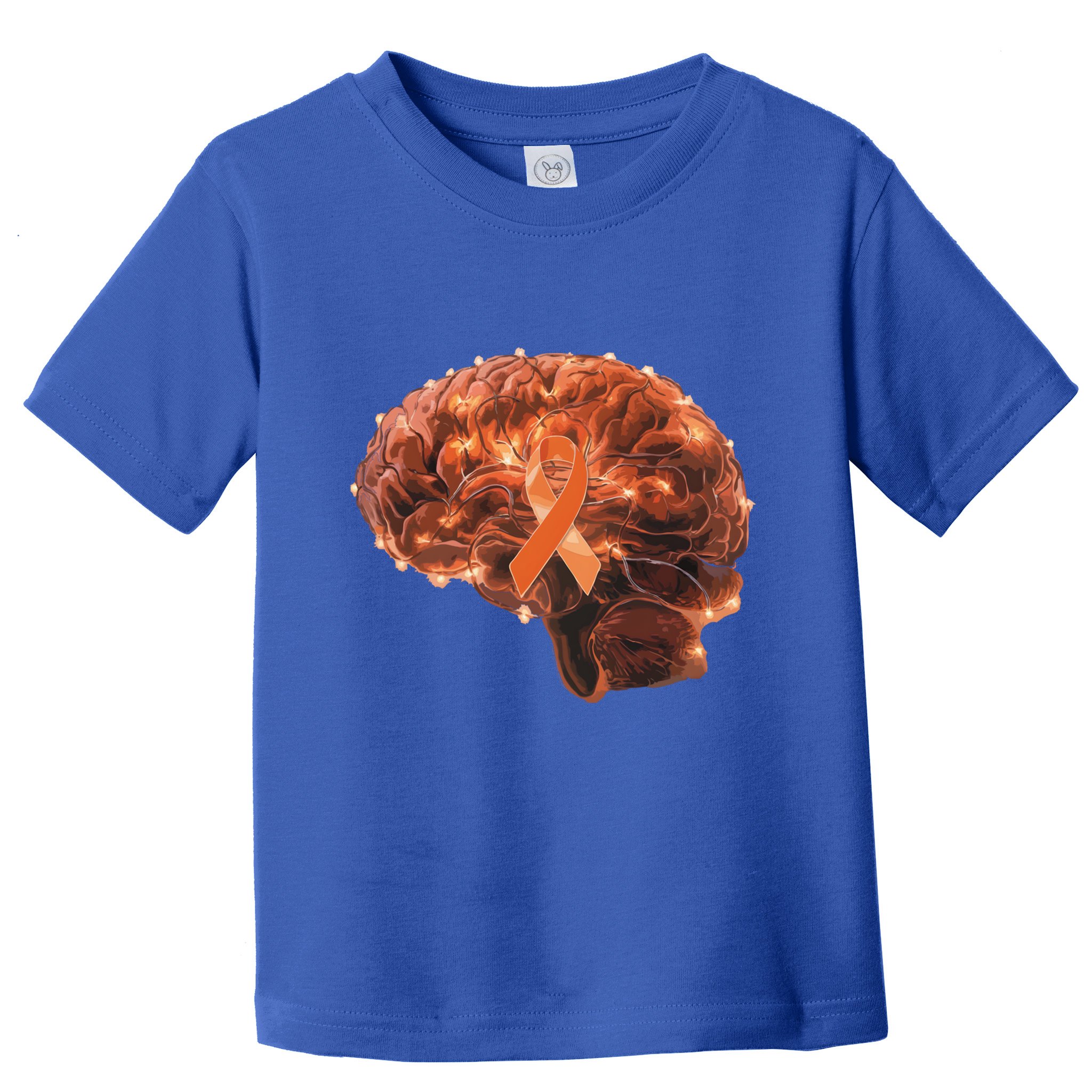 Brain Art Orange Ribbon Multiple Sclerosis Awareness Gift Toddler T-Shirt